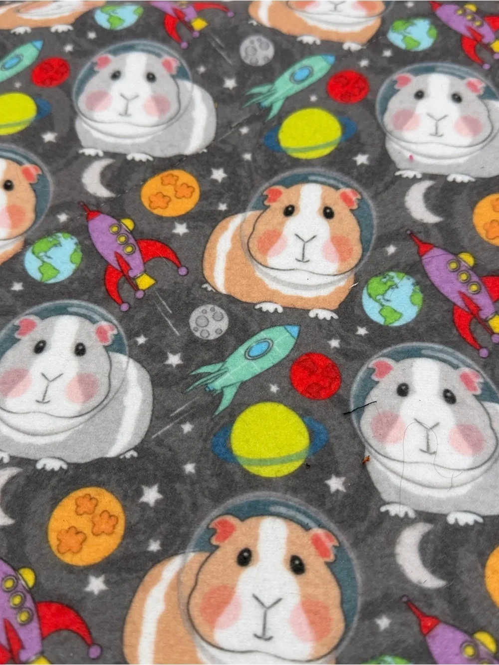 Guinea Pig P Piddle Pads Reversible Fleece 12” Pair Lot 2 astronauts